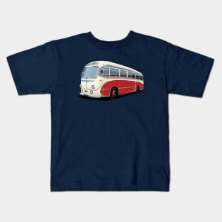 1952 AEC Regal Coach in white and red Kids T-Shirt